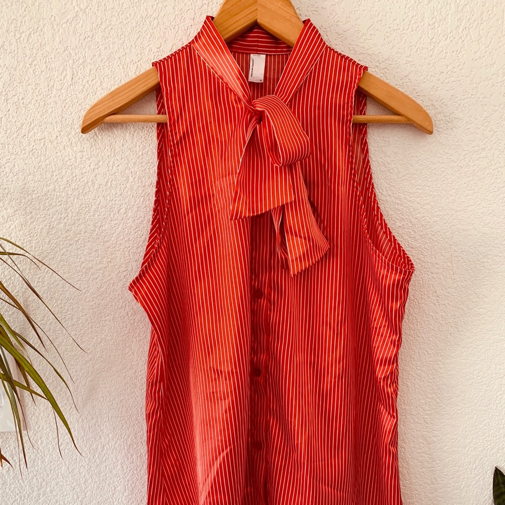 American Apparel Red Pinstripe Secretary Tank